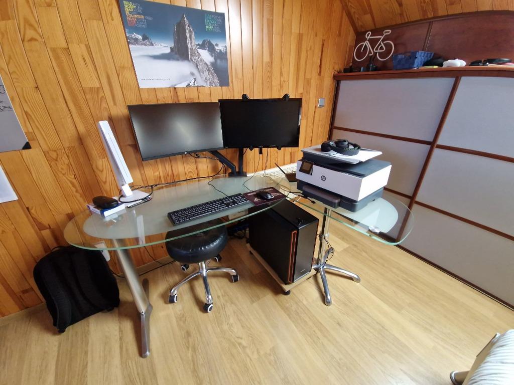 Bureau en verre, Maison & Meubles, Enlèvement, Utilisé