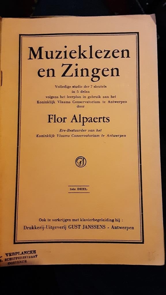 Muzieklezen en zingen, 1ste deel, Flor Alpaerts, Ophalen of Verzenden