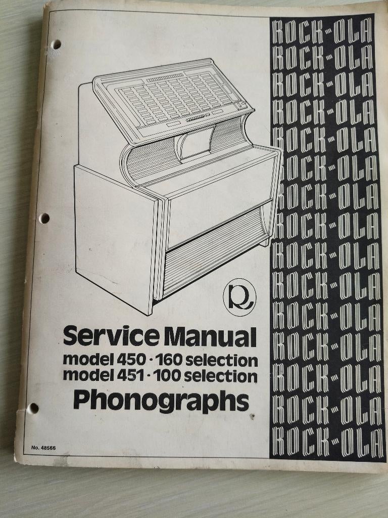 Service manual jukebox Rock ola 450/451, Verzenden, Rock Ola