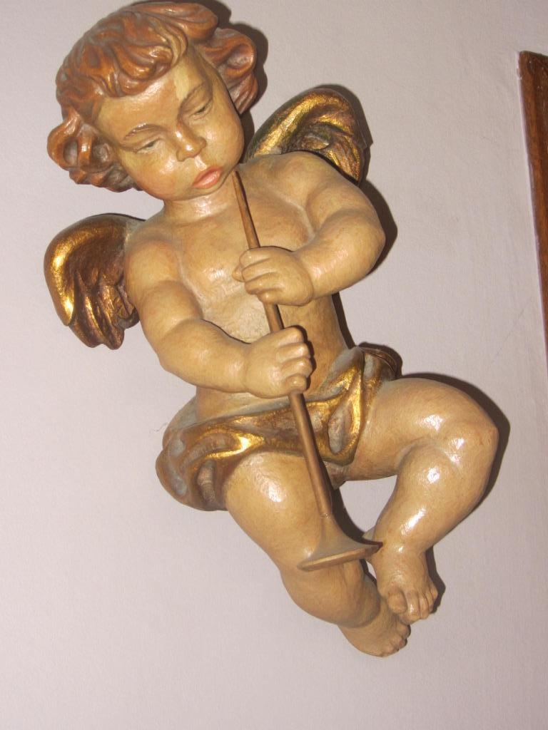 PRACHTIGE ENGEL IN POLYCHROME, Antiek en Kunst, Ophalen