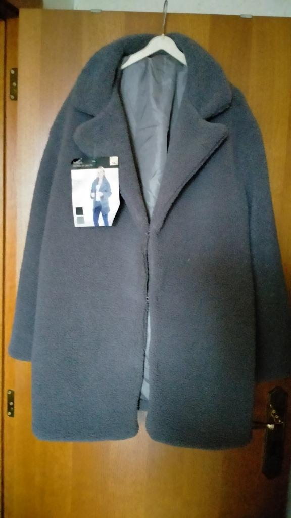 Nieuwe grijze halflange damesjas in teddy; maat : XL., Enlèvement ou Envoi, Neuf, ANDERE, Taille 46/48 (XL) ou plus grande