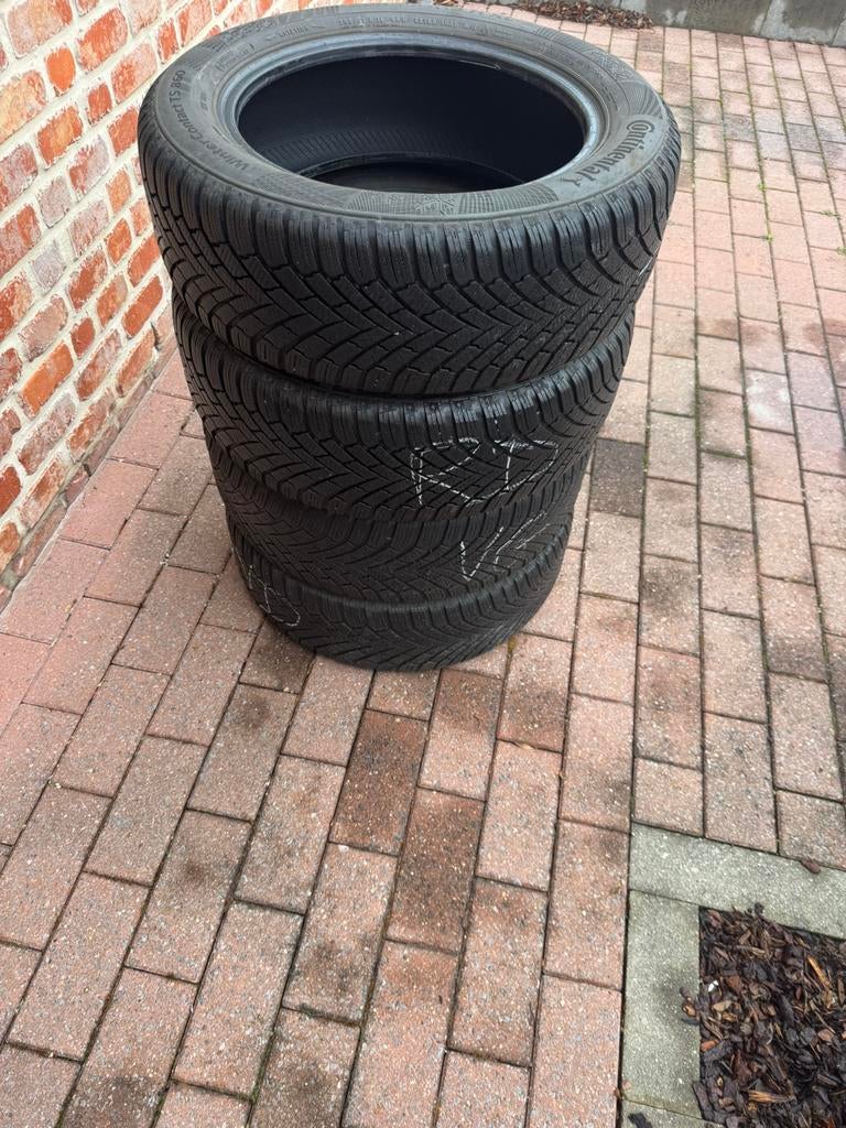 4 Pneus hiver continental 16 pouces 205/55 R16 94H, Enlèvement, Utilisé
