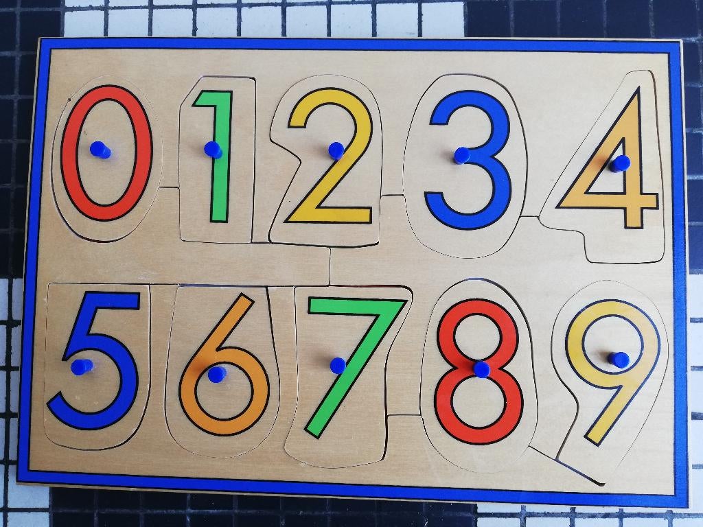 Houten puzzel cijfers, Kinderen en Baby's, Ophalen of Verzenden, Zo goed als nieuw, Overige typen