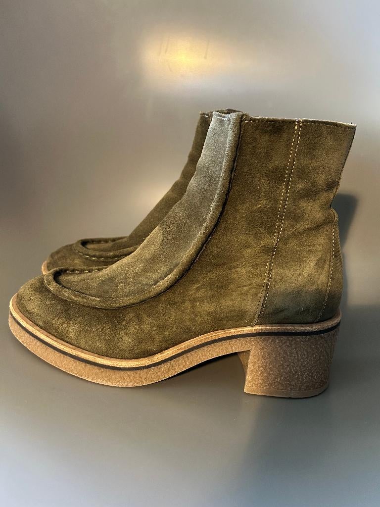 Bottines à talon en daim/nubuck, pointure 36.5, Ophalen, Lage of Enkellaarzen, Gedragen, Softwaves