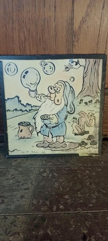 Dwergsprookjesillustratie in Disney-stijl, 20x20, n167, Antiek en Kunst, Ophalen of Verzenden