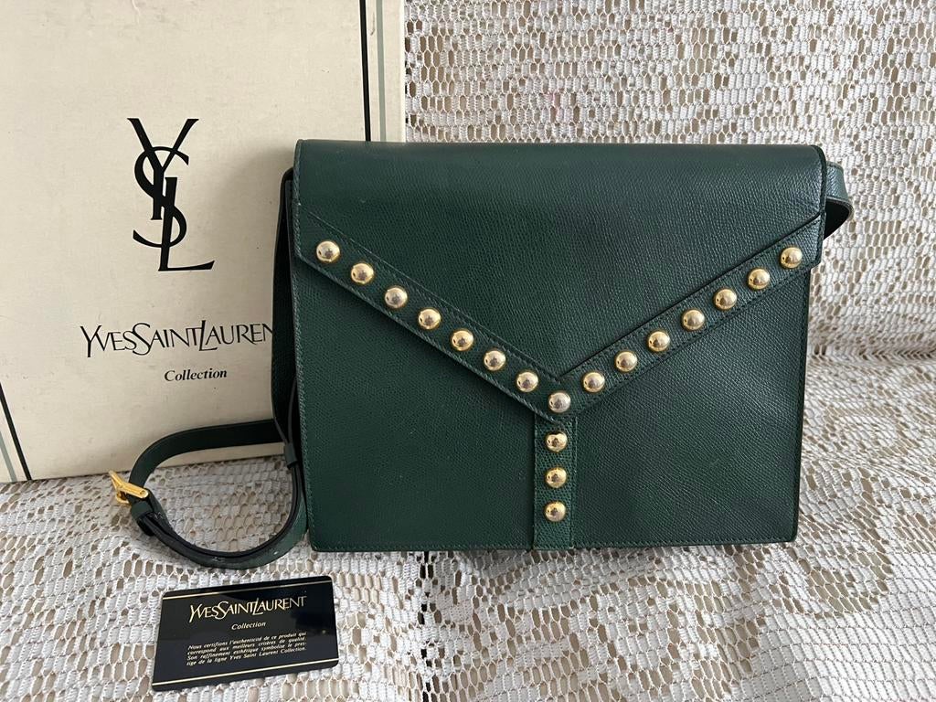 Sac YVES SAINT LAURENT impeccable, Enlèvement ou Envoi, Comme neuf, Vert, Cuir