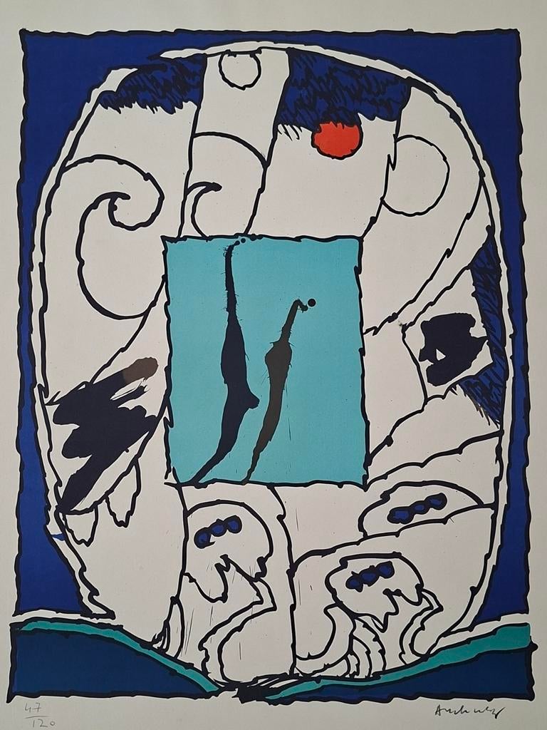 Pierre Alechinsky - Composition de cobra - 1974, Enlèvement ou Envoi