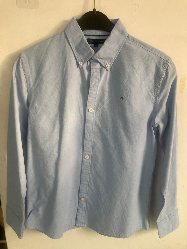 Blauw hemd Tommy Hilfiger (maat 152), Enlèvement ou Envoi, Comme neuf