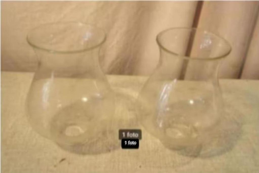 2 Mooi Glazen Lampenkappen - 16 hoog en 4,5 diameter, Ophalen of Verzenden, Zo goed als nieuw