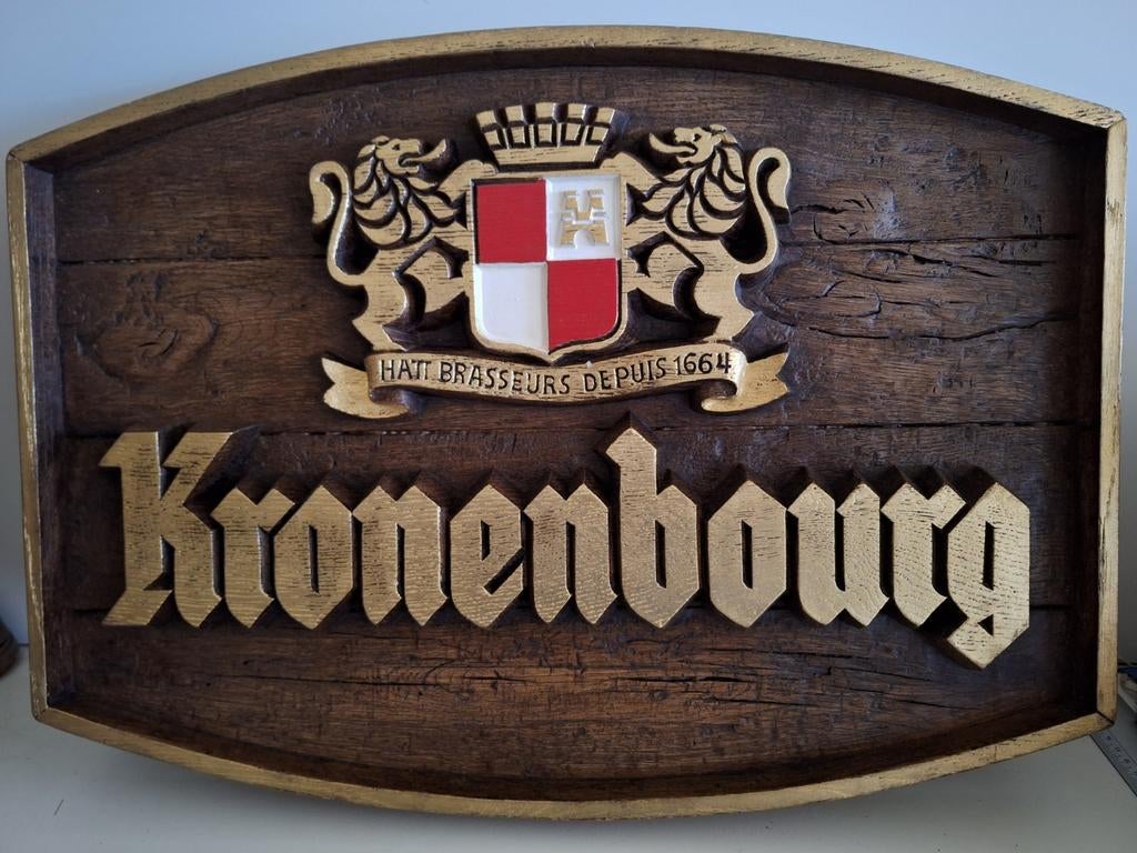 Bier reclamebord brouwerij Kronenbourg, Ophalen of Verzenden, Zo goed als nieuw