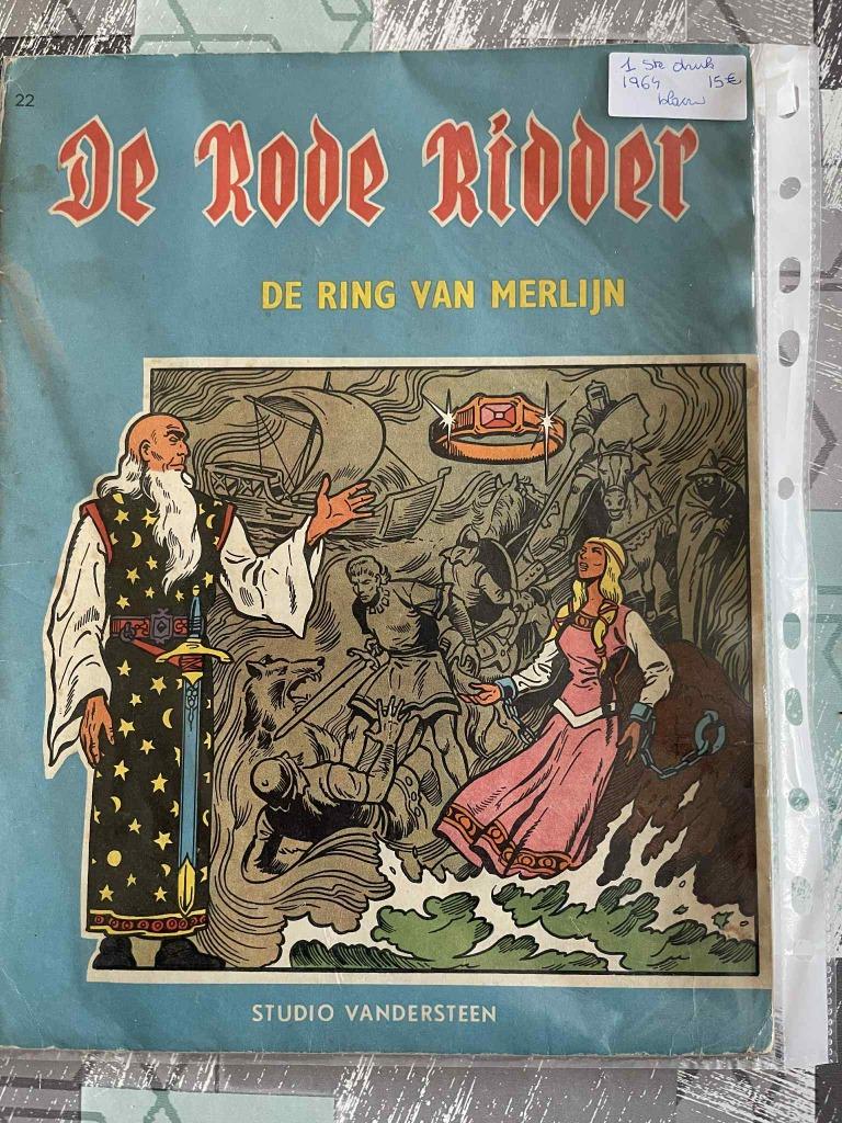 Strip 1 ste druk De ring van Merlijn nr 22 Rode Ridder, Gelezen, Eén stripboek, Studio  Vandersteen, Ophalen of Verzenden