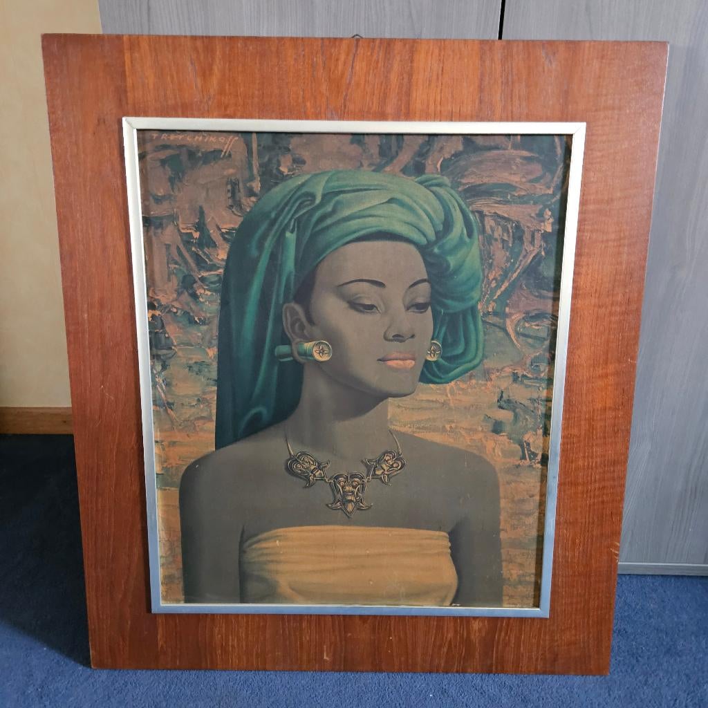 Vladimir Tretchikoff  "Balinese Girl"  vintage druk, Antiek en Kunst, Ophalen