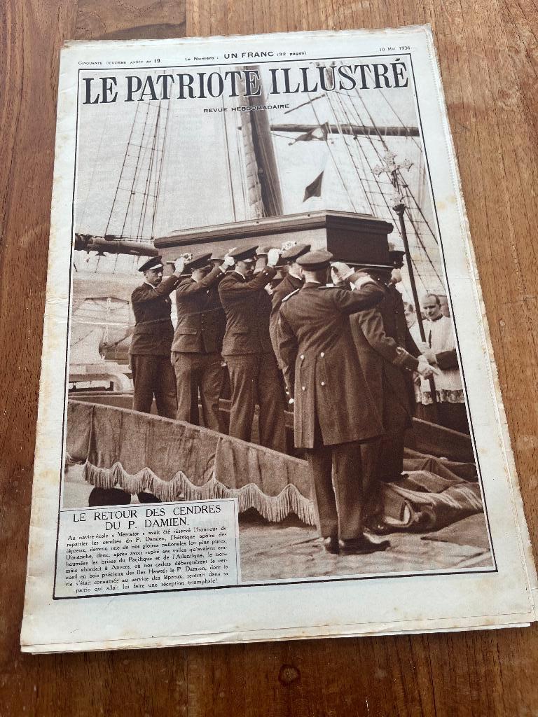 Pater Damiaan: Retour des cendres -Patriote illustré -1936, Ophalen of Verzenden, Gebruikt, Boek, Christendom | Katholiek