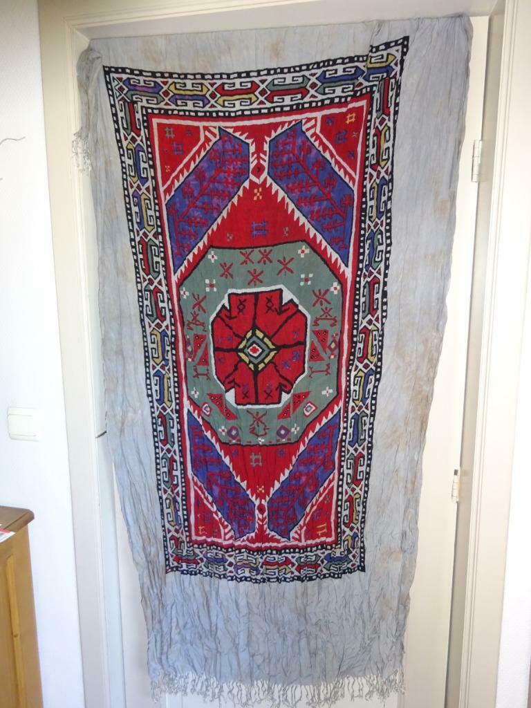 Grand foulard / paréo coloré à franges motif style mexicain, Ophalen of Verzenden, Gedragen, Sjaal