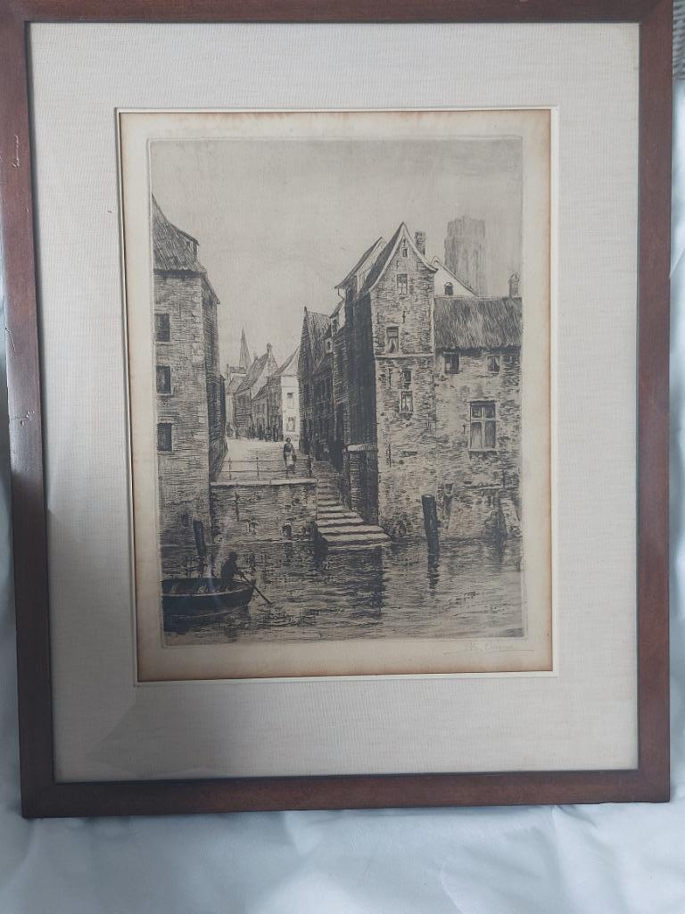 Gravure Mechels stadszicht door Jean-Baptiste Coene, Antiek en Kunst, Kunst | Etsen en Gravures, Ophalen
