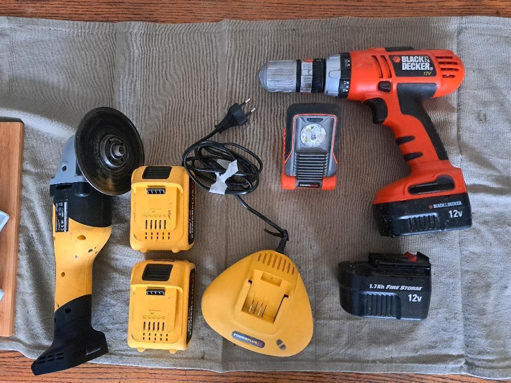 Slijpmachine, klopboormachine en Led lamp zonder kabel, Ophalen of Verzenden, Gebruikt