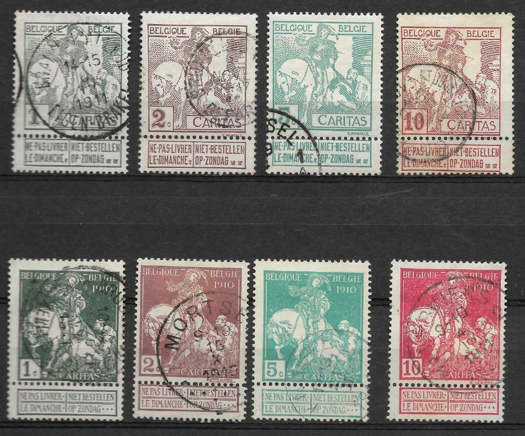 POSTZEGELS BELGIE- WERELDTENTOONSTELLING BRUSSEL-NR.84/91, Postzegels en Munten, Ophalen of Verzenden, Gestempeld, Gestempeld