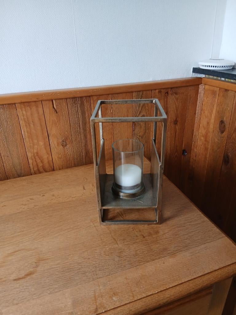 Kaars met houder, Huis en Inrichting, Ophalen of Verzenden, Zo goed als nieuw, Kaars