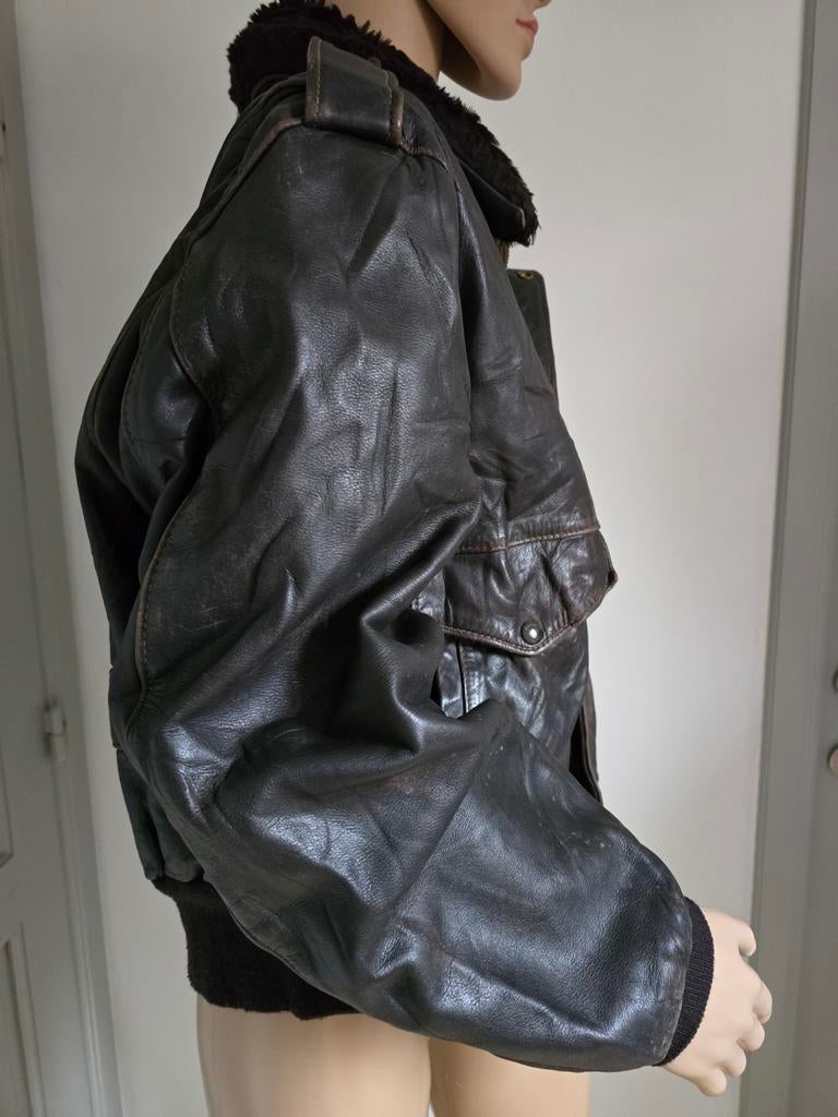 Blouson aviateur G-1 Schott Vintage L, Schott, Taille 52/54 (L), Brun, Porté