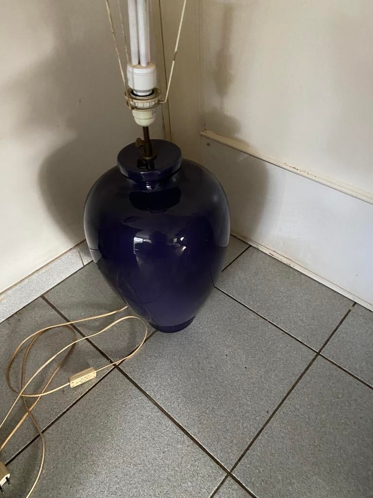 Mooie indigo blauwe lampvoet ceramiek van Kostka, Ophalen, Zo goed als nieuw