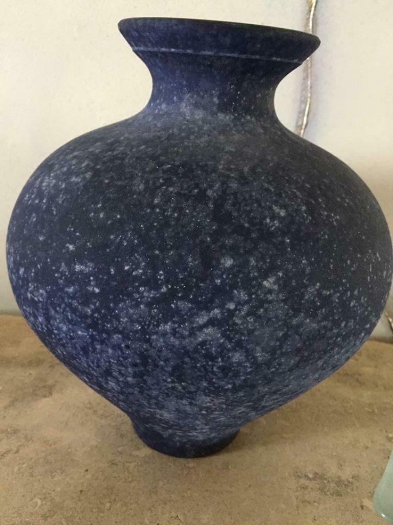 Vase style opaline bleu, Envoi, Neuf, Bleu