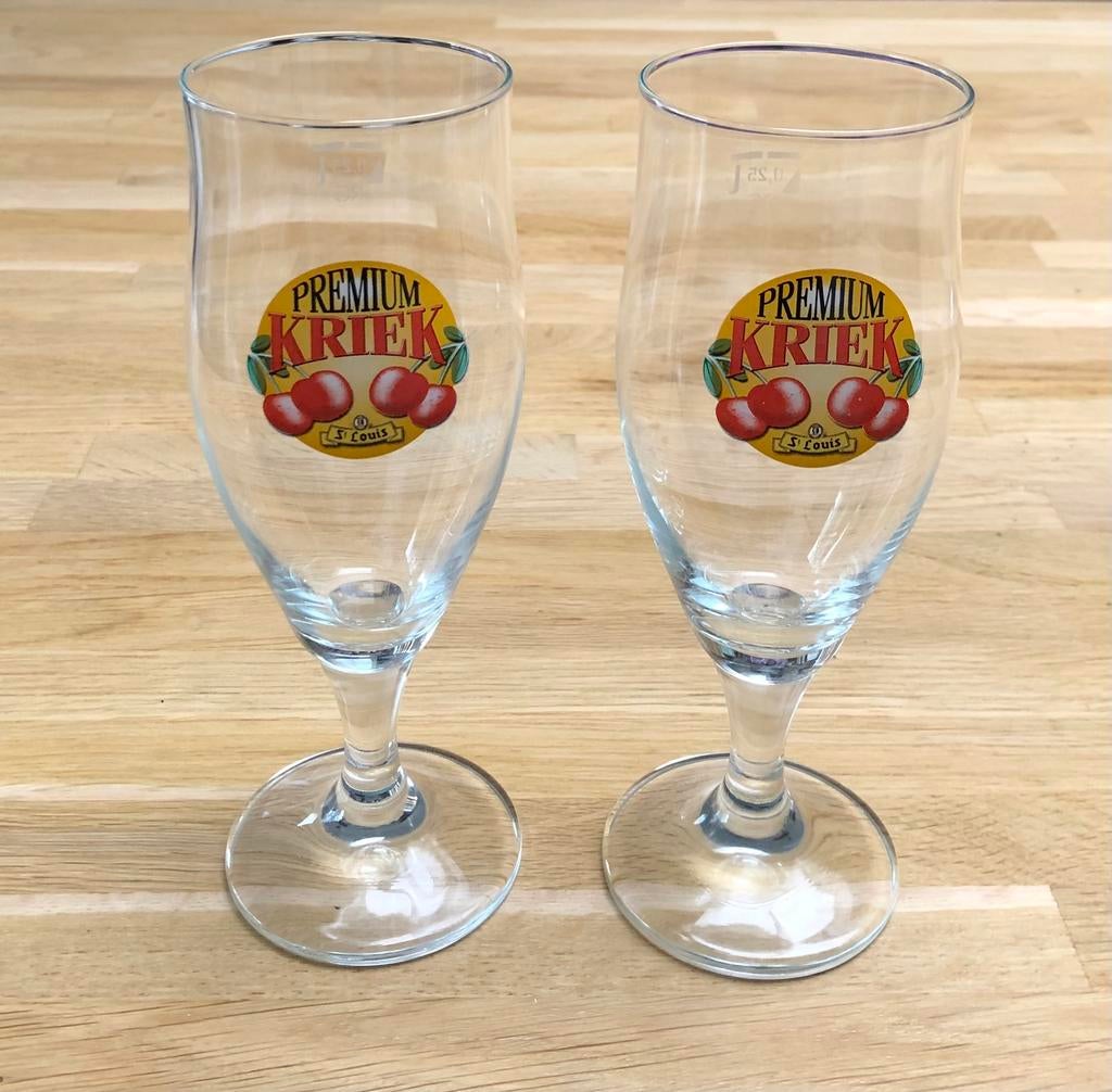 twee bierglazen Premium Kriek St Louis, Ophalen of Verzenden, Nieuw, Bierglas