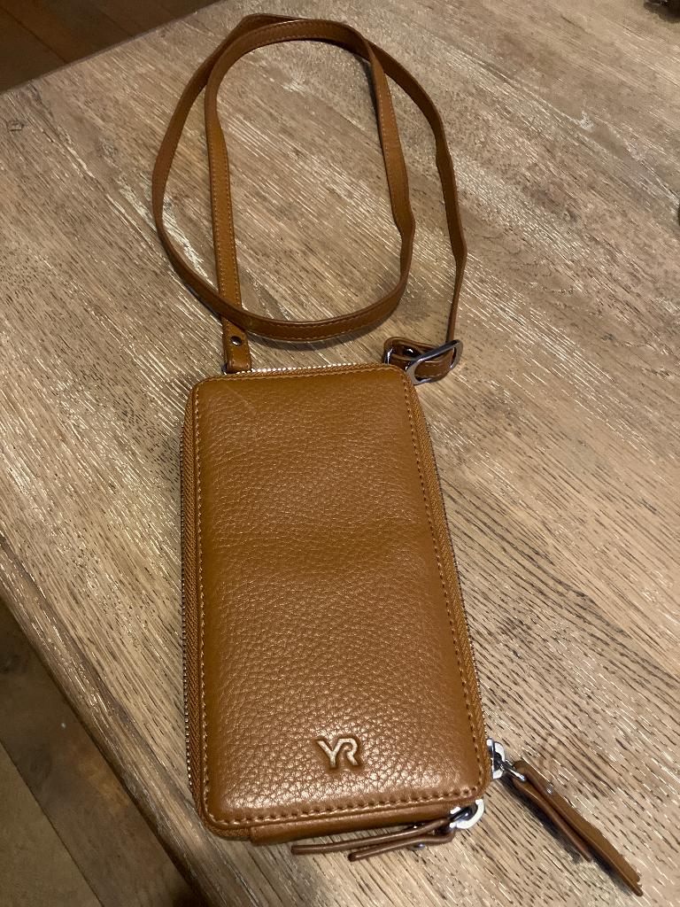 Yves Renard telefoonhouder van cognac/camel generfd leer., Ophalen, Nieuw, Overige merken, Leer