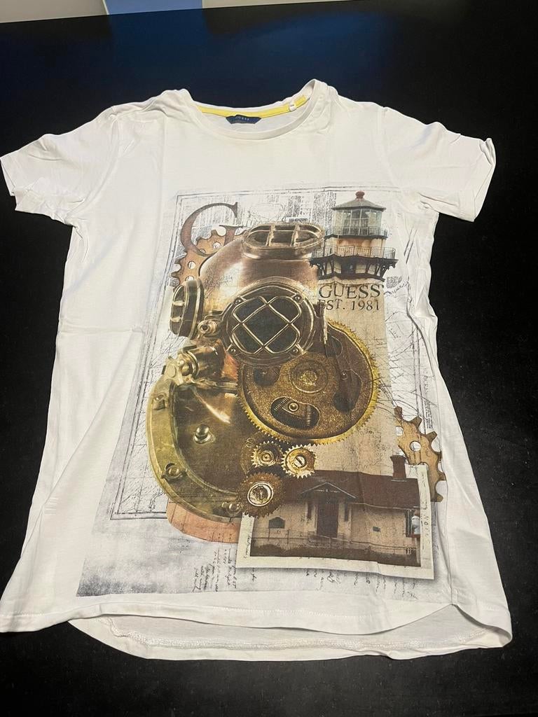 Guess witte T-shirt maat 12 jaar. Goede staat., Gebruikt, Ophalen of Verzenden, Guess, Shirt of Longsleeve