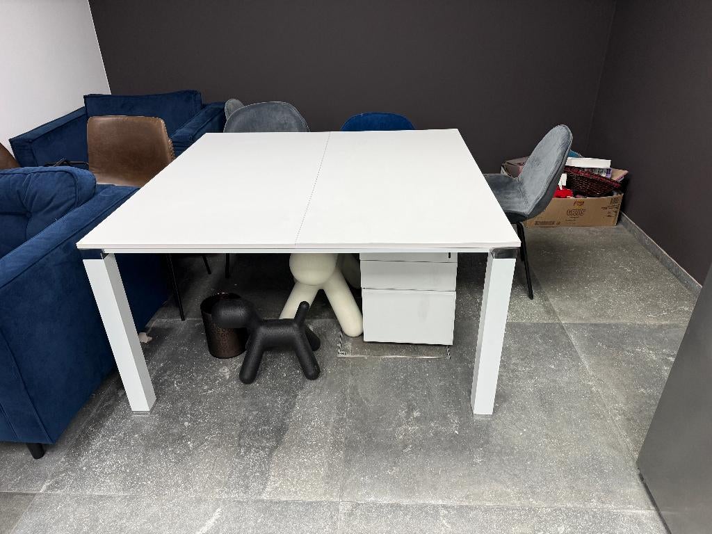 Table Bureau Blanche 140x140cm, Enlèvement, Comme neuf