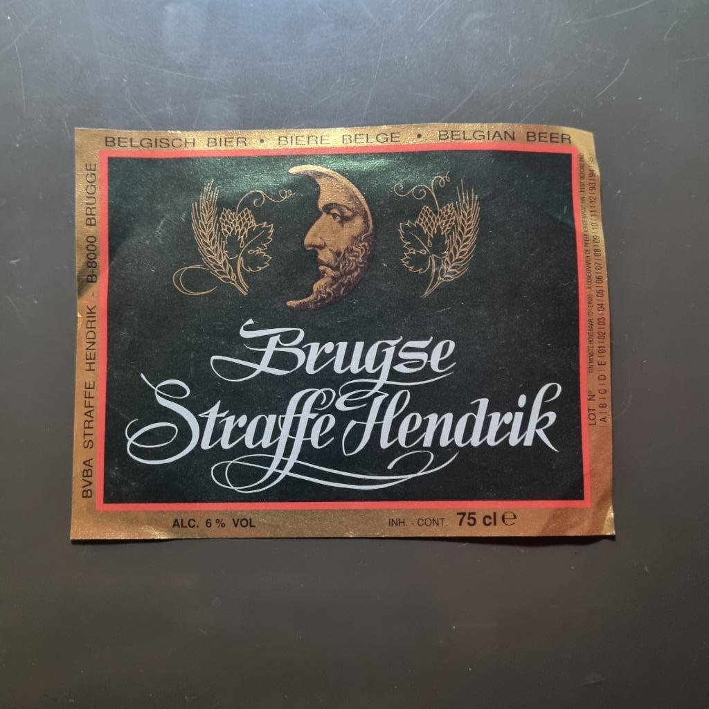Etiquette Brugse Straffe Hendrik, Verzamelen, Ophalen of Verzenden, Gebruikt, Overige typen, Overige merken