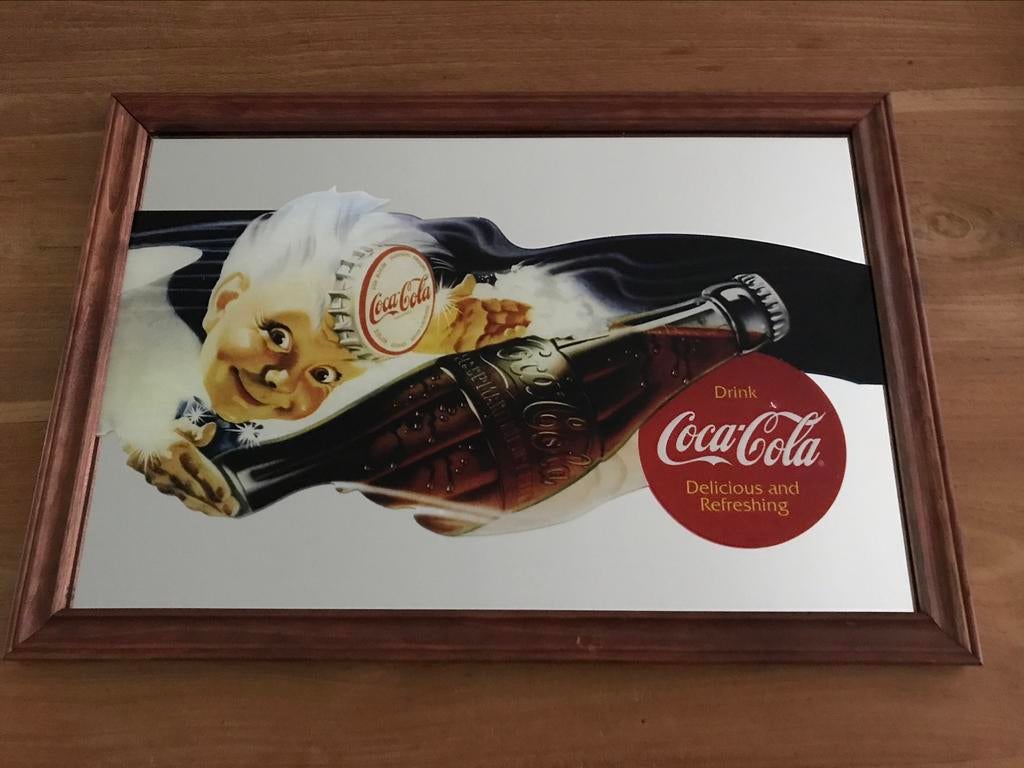 Spiegel Coca cola 34 cm x 49 cm, Verzamelen, Ophalen, Zo goed als nieuw, Gebruiksvoorwerp