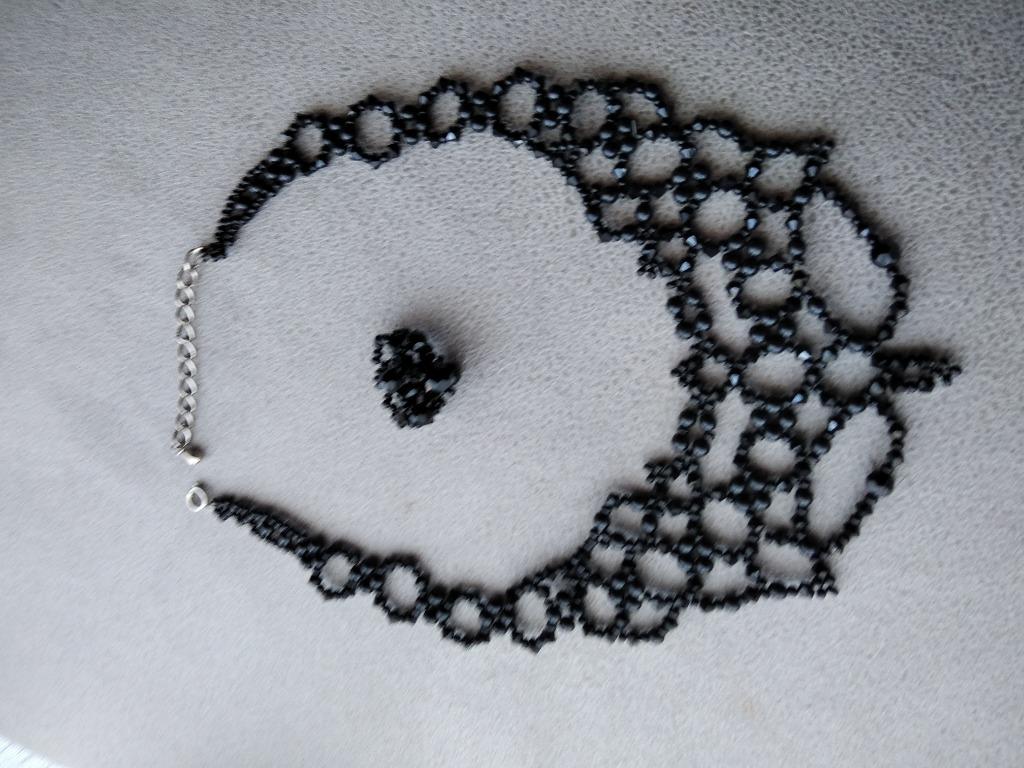 Halsketting en ring handgemaakt met Swarovski parels, Ophalen of Verzenden, Nieuw