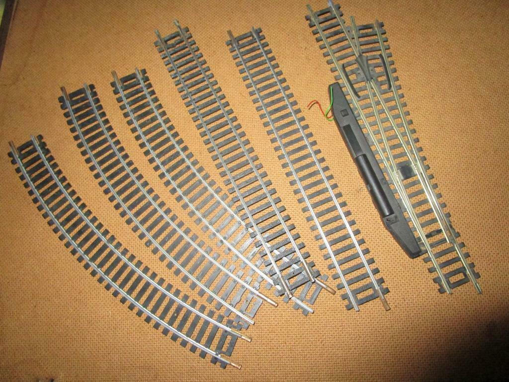 lot rails  + aiguillage, Autres marques, Rails, Comme neuf, Courant continu ou Courant alternatif