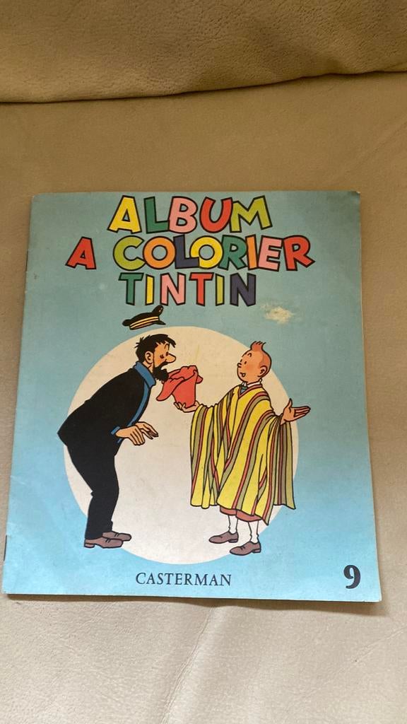 Ancien livre à colorier tintin, Tintin