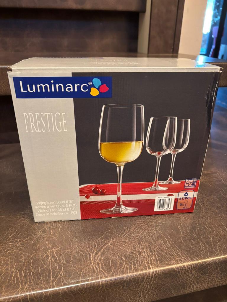 Nieuwe Luminarc Prestige wijnglazen – set van 6 (36 cl), Enlèvement, Neuf, Autres types
