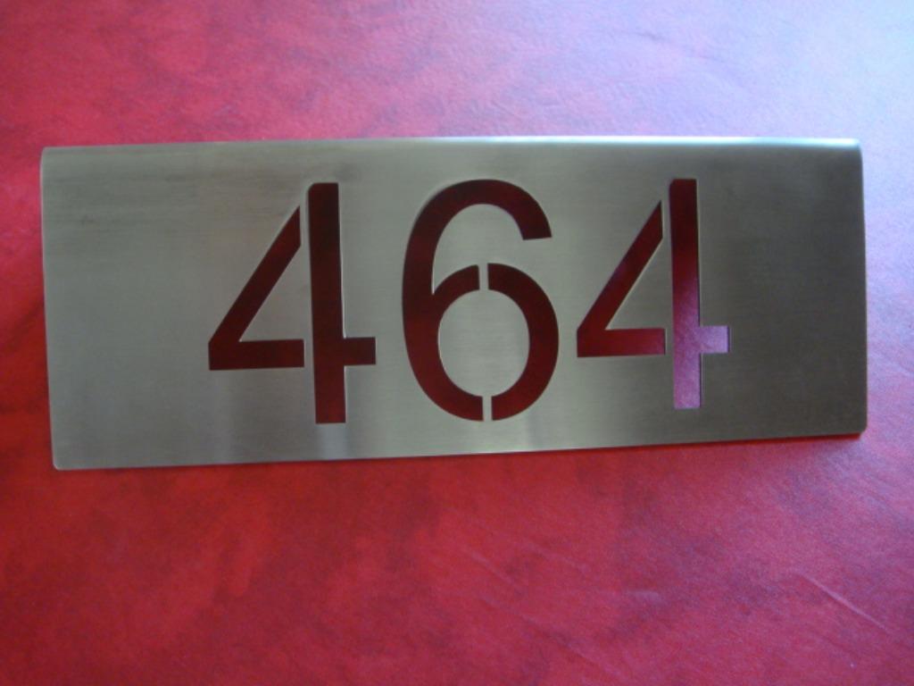 Plaque numéro de maison "464" acier inox, Enlèvement ou Envoi, Utilisé, Inox