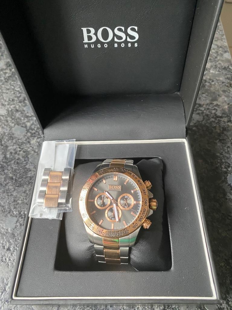 Montre homme Boss chronographe, Staal, Staal, Polshorloge, Nieuw