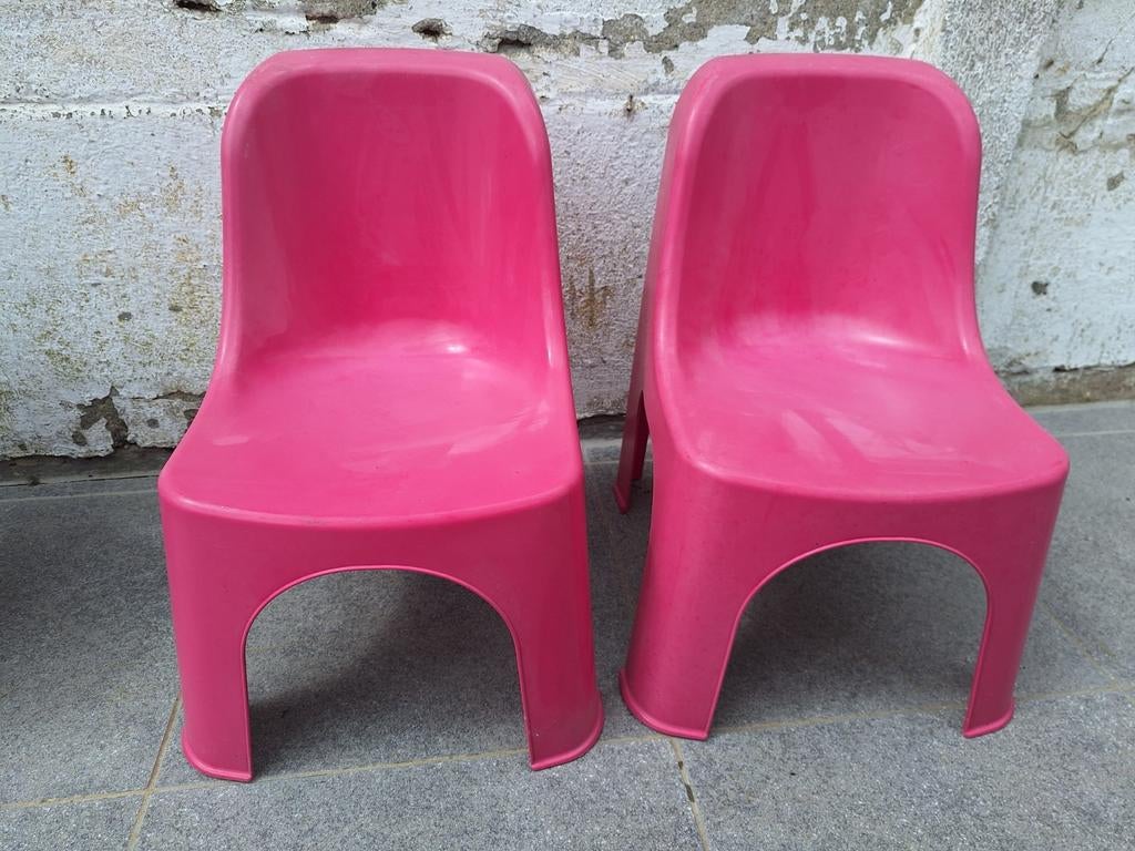 Chaises de jardin pour enfants roses, Enlèvement, Utilisé, Plastique, Empilable