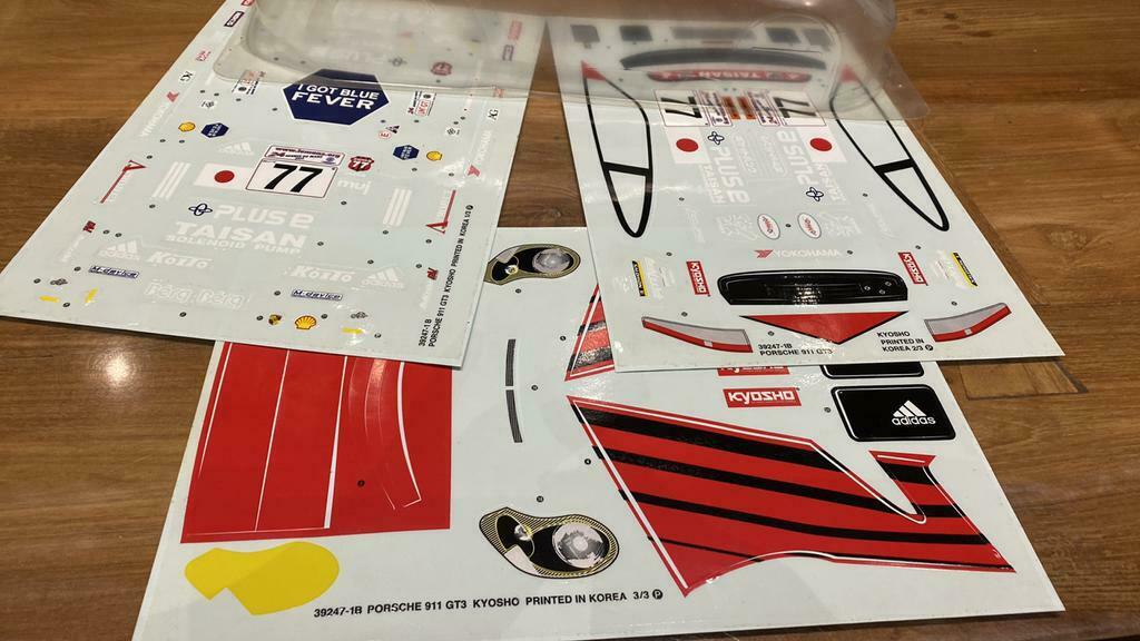 Porche 911 body schaal 1:10 niet gesneden nieuw met stickers, Enlèvement, Comme neuf, Voiture