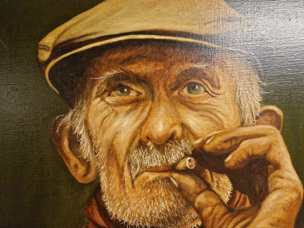 HUILE sur toile, Tête de personnage Andre Deman, Enlèvement