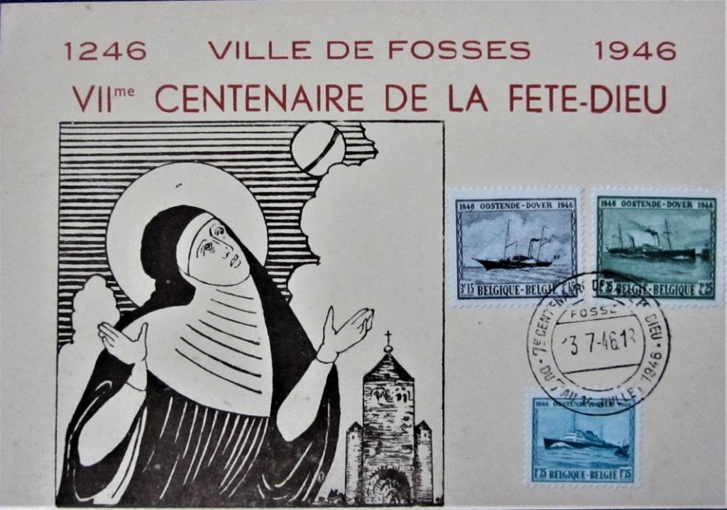 FDC OP KAART- CHRISTENDOM- VII me CENTENAIRE DE LA FETE-DIEU, Enlèvement ou Envoi, Affranchi, Autres thèmes