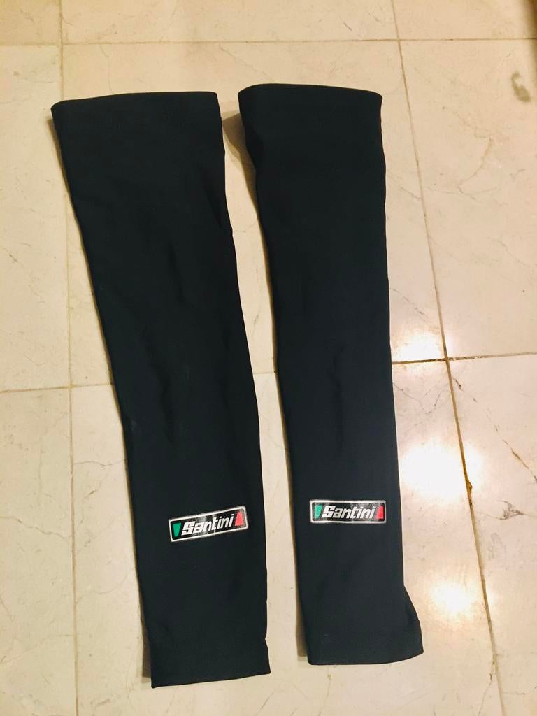 Manchettes cyclisme noir 🇮🇹Santini taille L, Vêtements d'extérieur, Comme neuf, L, Hommes