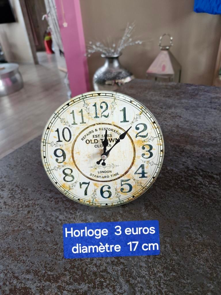 Horloge en verre diametre 17 cm, Enlèvement ou Envoi