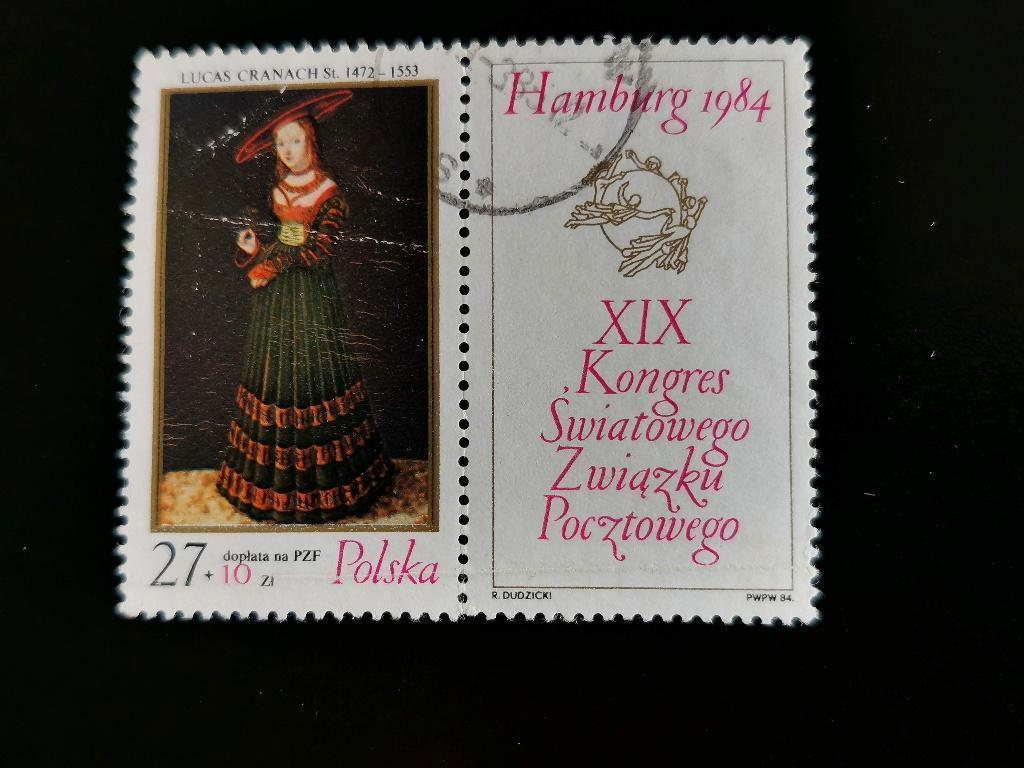 Pologne 1984 - art, peinture, Lucas Cranach, Enlèvement ou Envoi, Pologne, Affranchi
