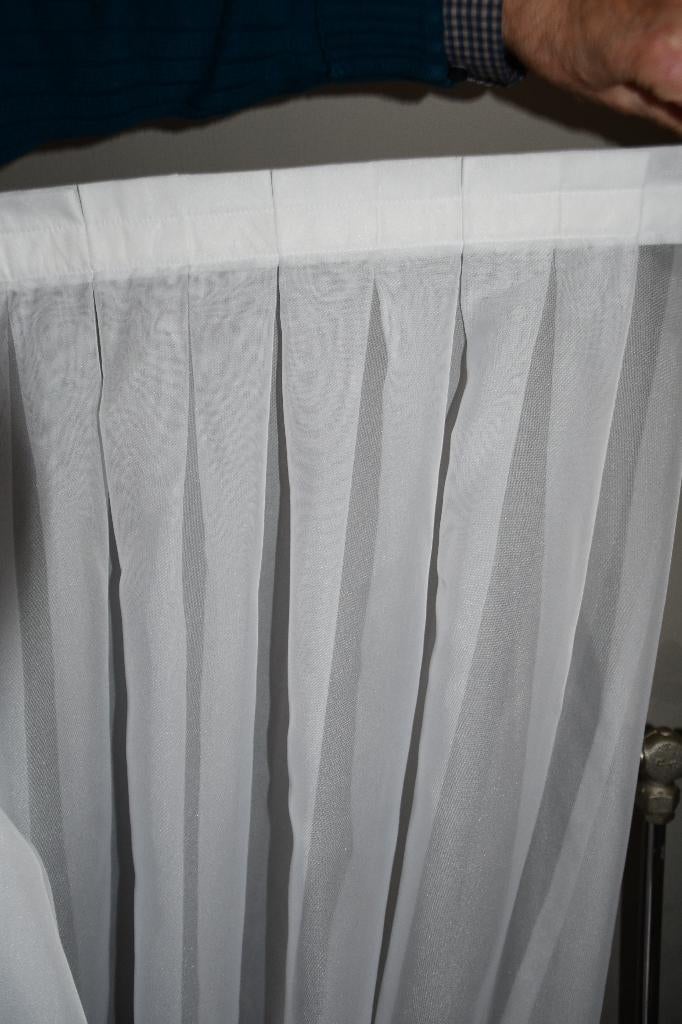 witte glasgordijn, Huis en Inrichting, Ophalen, 100 tot 150 cm, Platte plooi, Nieuw