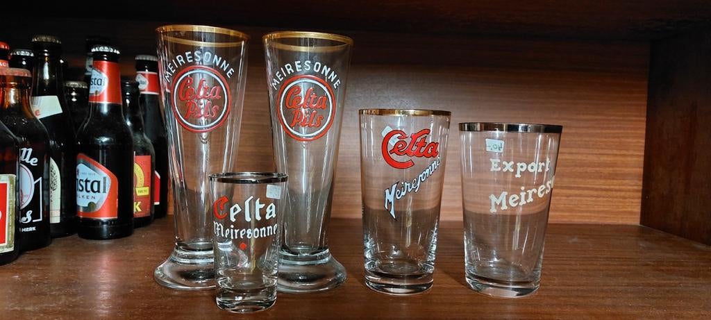 Verre émaillé MEIRESONNE 5 pièces, Enlèvement ou Envoi