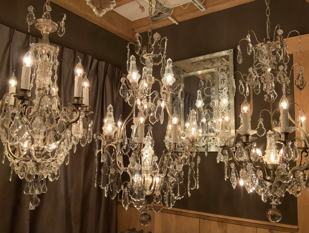 FRANSE kroonluchters in Zilver-Nikkelkleurige uitvoering !, Antiek en Kunst, Antiek | Verlichting, Ophalen