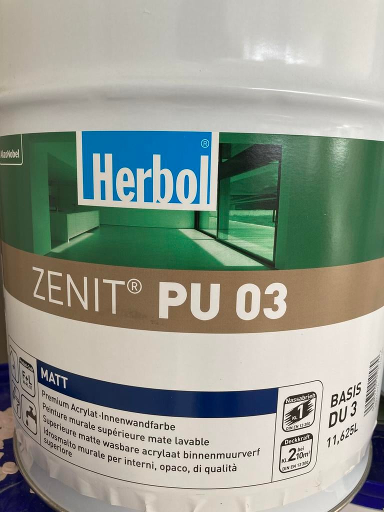 Verf Herbol 11,625 l 50€, Ophalen, Zo goed als nieuw, Verf