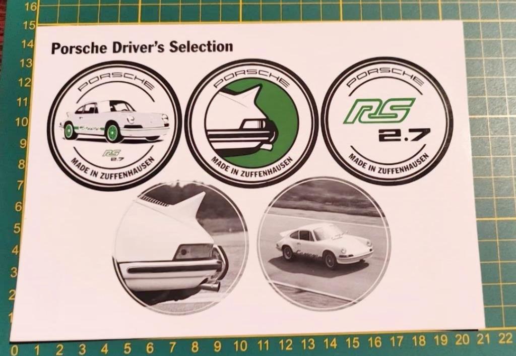 Stickerblad A5 5x stickers Porsche 911 Carrera 2.7, Enlèvement ou Envoi