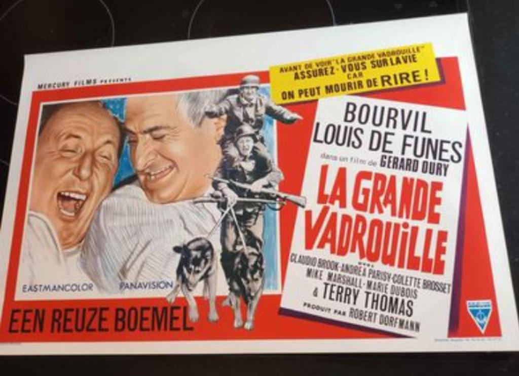 Anciennes affiches originales : Louis de Funes..., Ophalen of Verzenden, Zo goed als nieuw, A1 t/m A3, Film en Tv